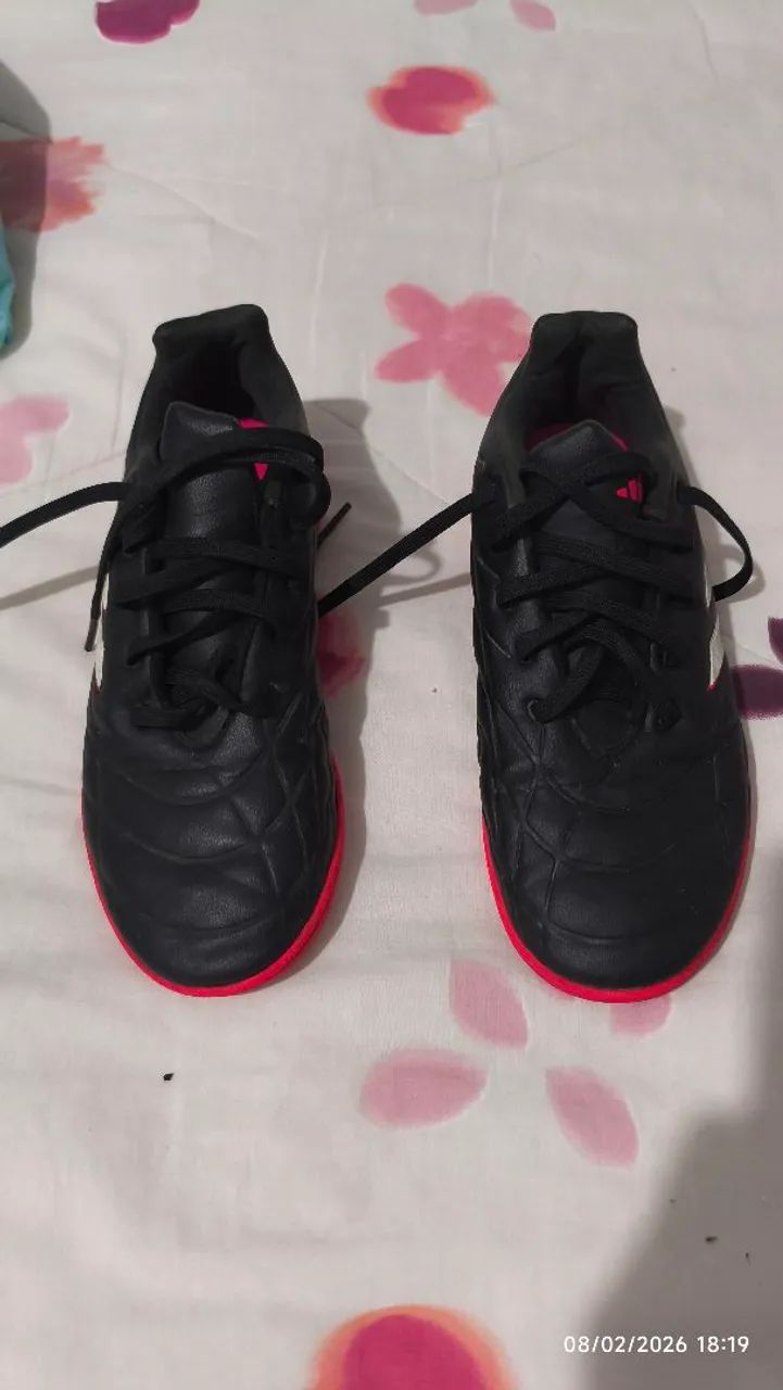Chuteira Society Adidas  Unissex - Preto+Pink - Foto 2