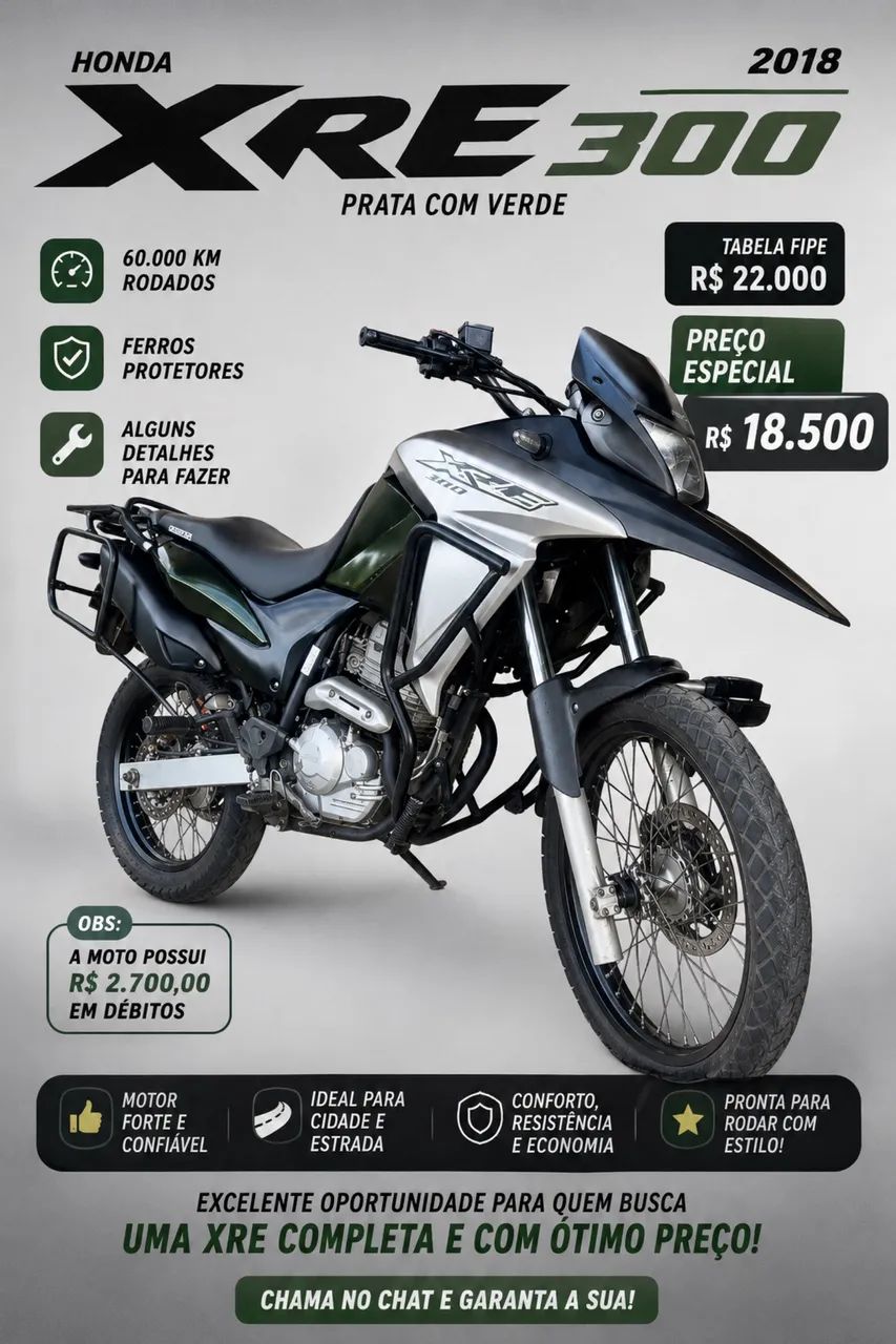 Xre 2018 verde com prata  - Foto 5