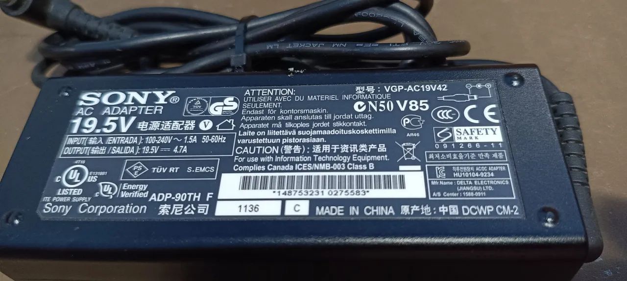 Fonte Original Sony Vaio Vgp-ac19v42 90w