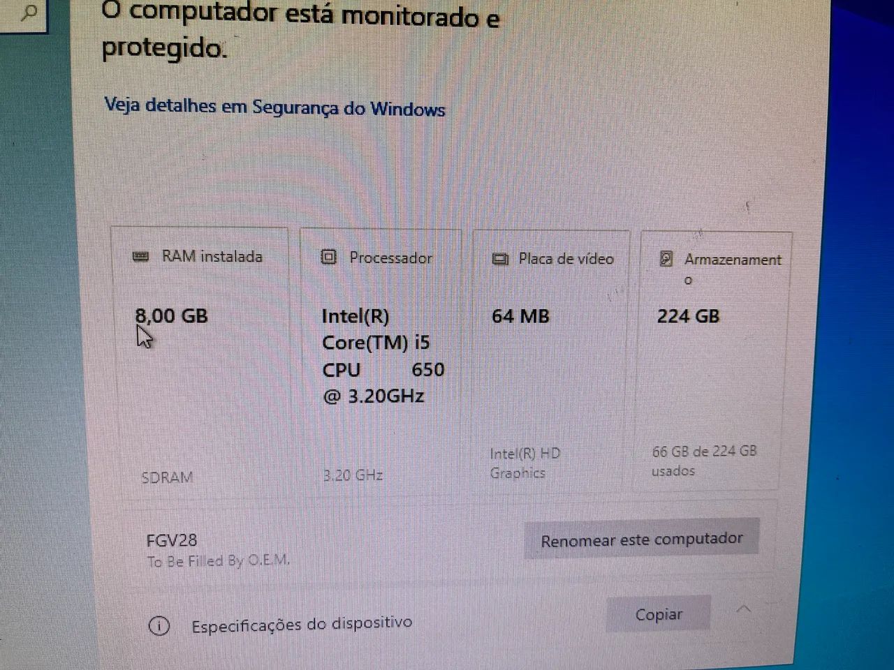 Vendo CPUs Intel i3 e i5