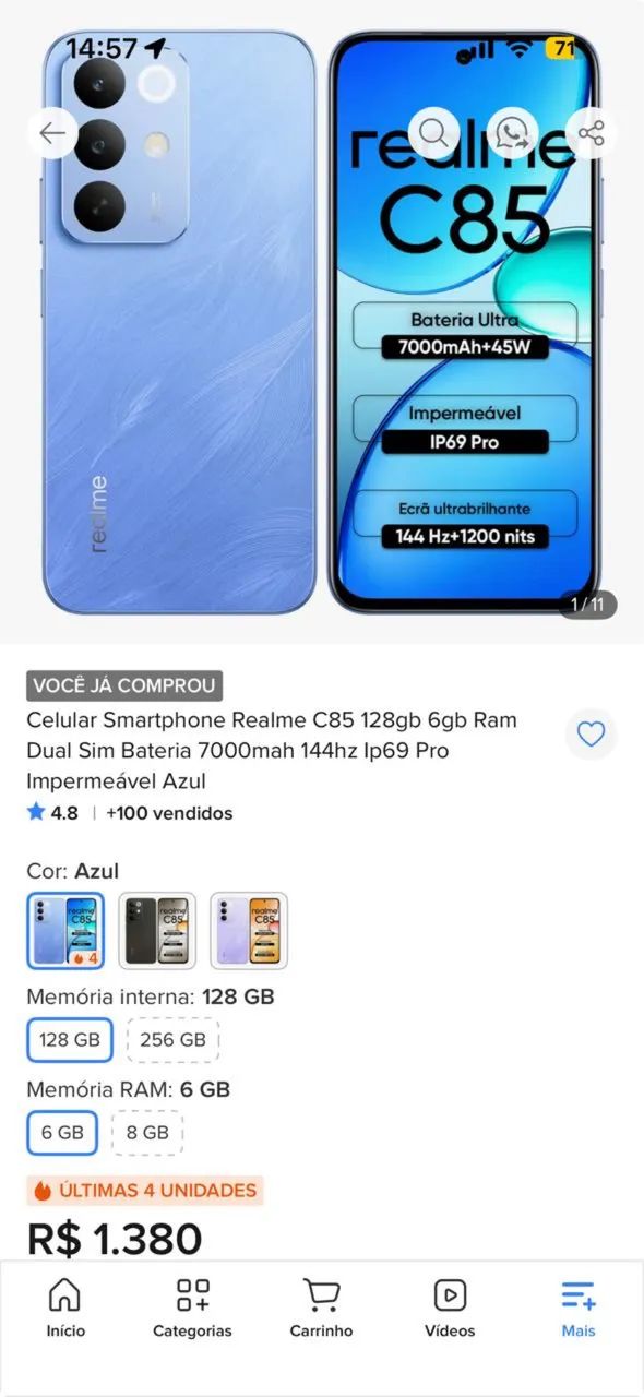 Realme C85 128gb A prova d?água  - Foto 4