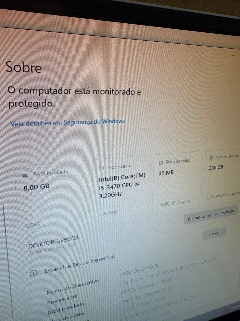 Vendendo notebook seminovo Intel Core 8,00Gb 32Mb 238 Gb - Foto 5