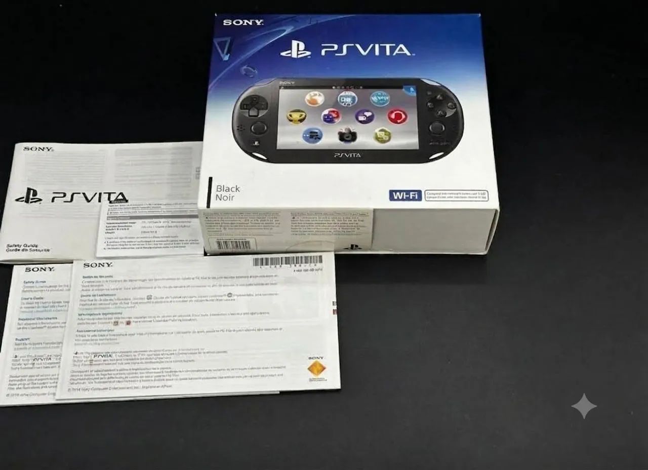 Psvita Slim com caixa.
