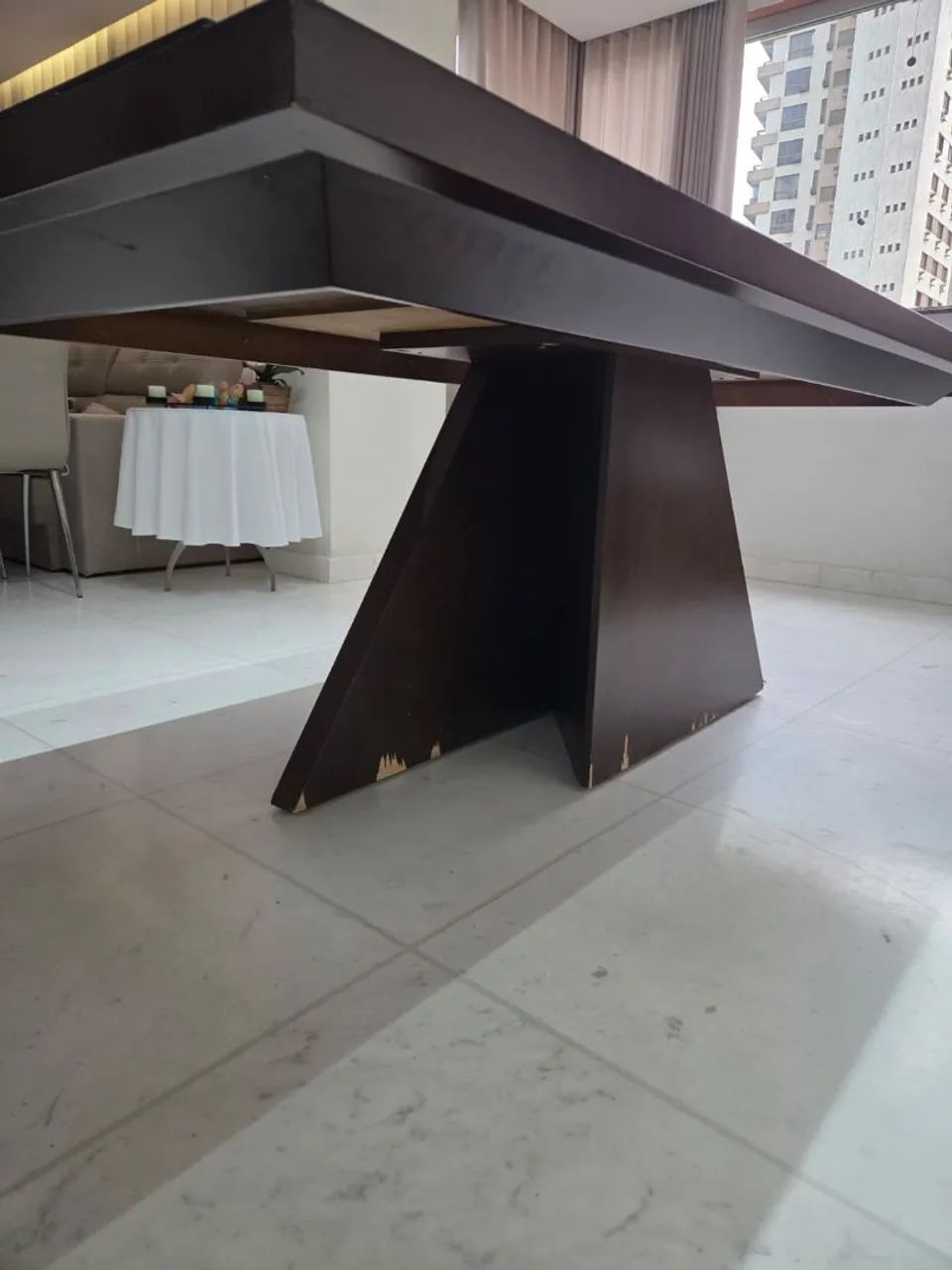 Mesa de madeira com tampo de vidro Líder Interiores  - Foto 4