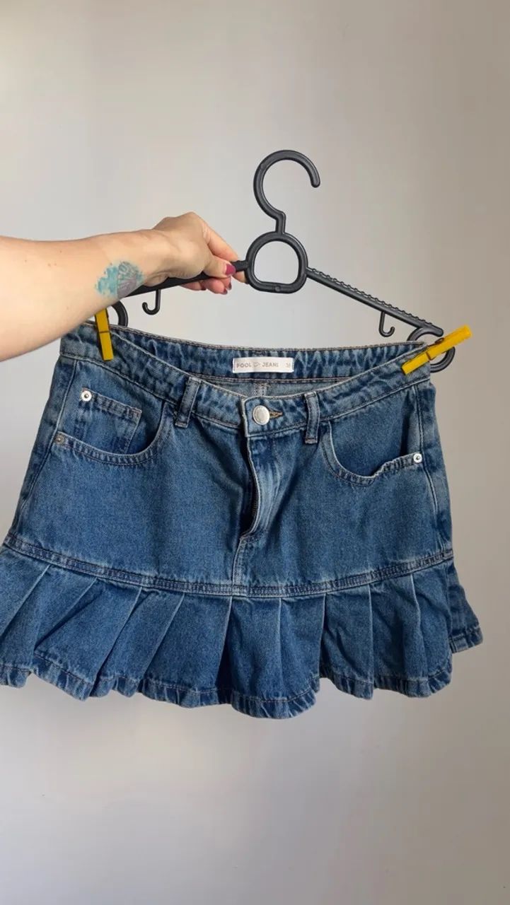 Mini saia jeans