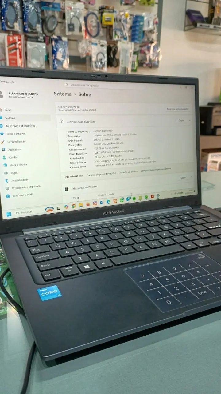 Notebook Asus 13th Gen Intel(R) Core(TM) i3-1315U (1.20 GHz