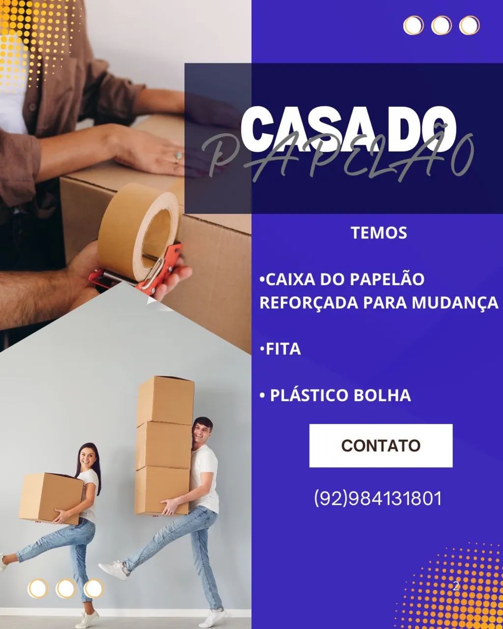 Caixa de papelão reforçada para mudança - Foto 2