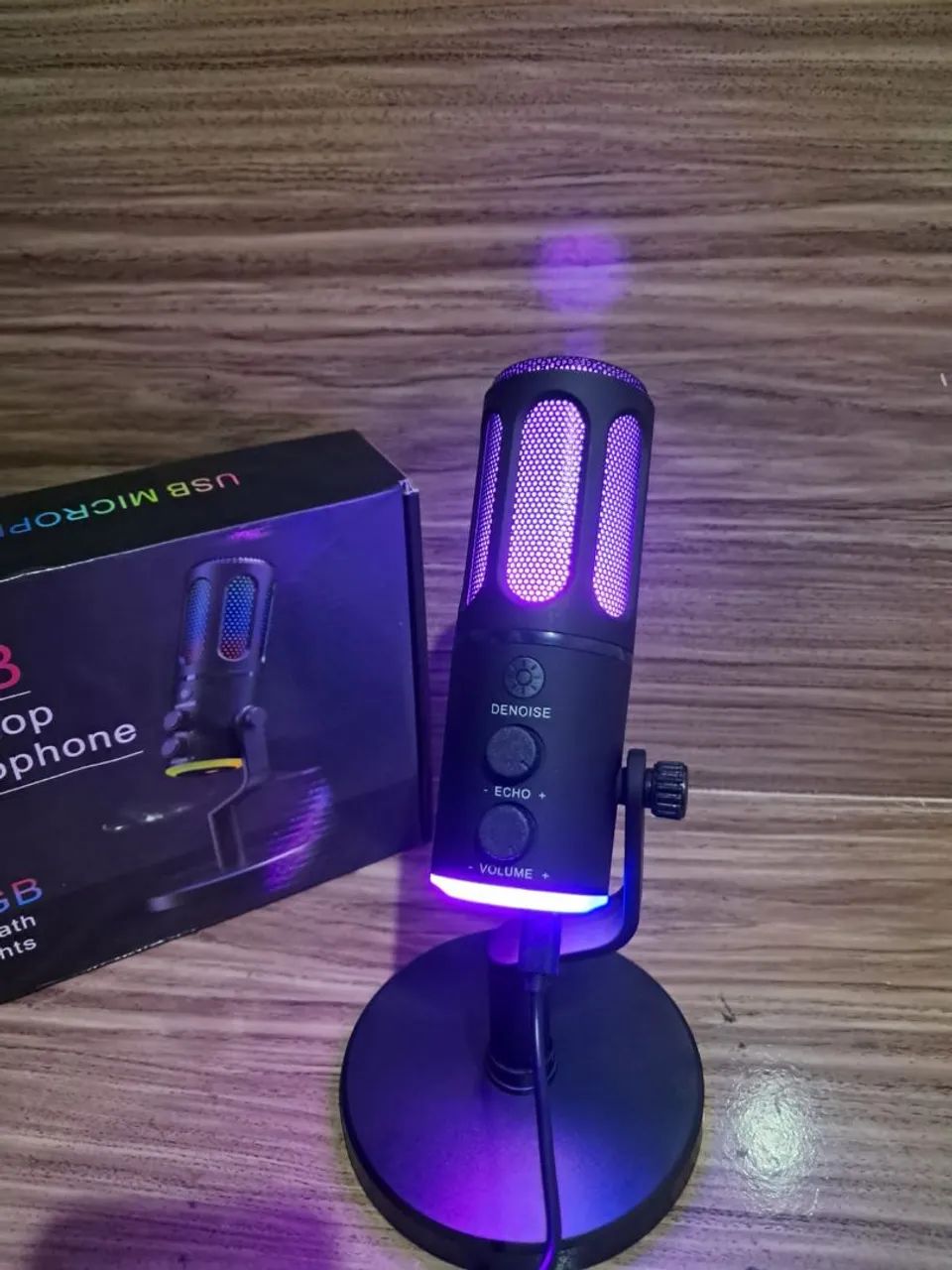Promoção!!! Microfone Condensador USB SU8 RGB - Foto 4
