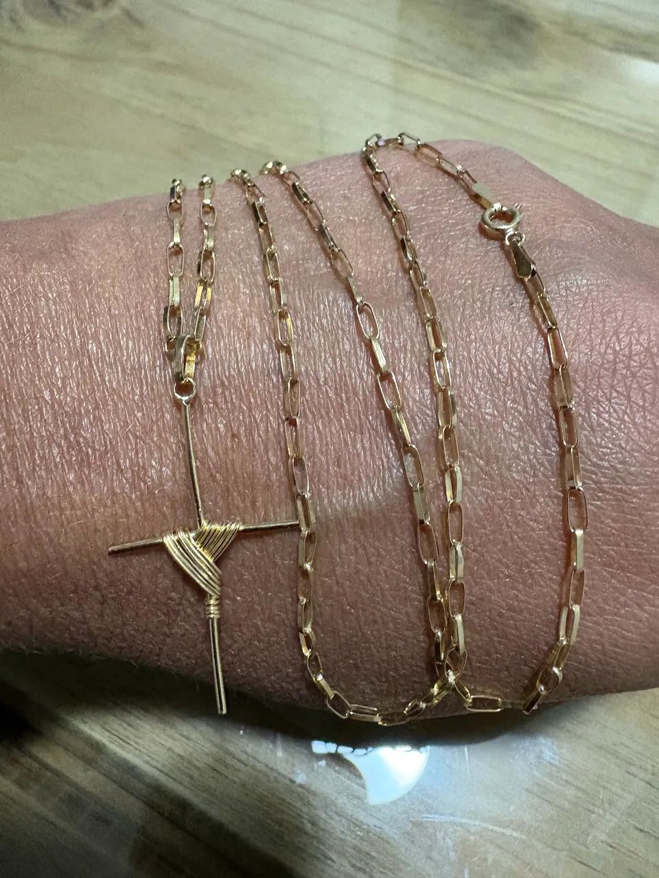 Corrente ouro 18k 60cm com crucifixo  - Foto 4