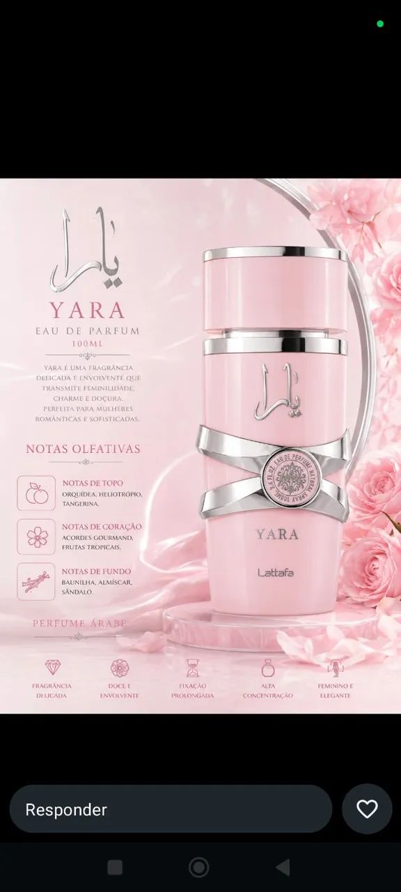 Perfume Árabe Yara Rosa 