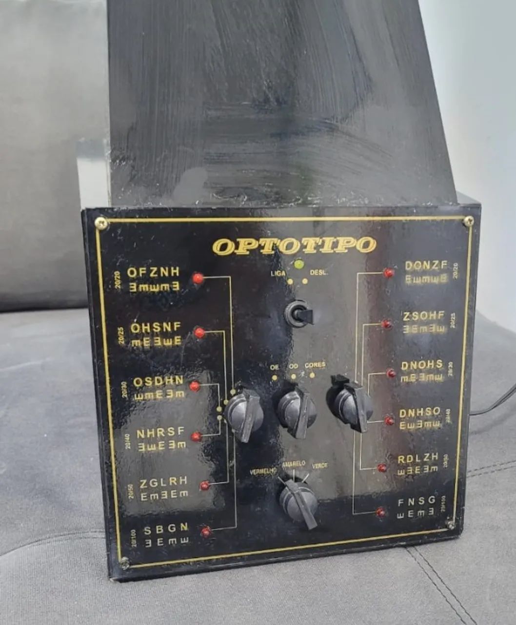 Optotipo aparelho de acuidade visual