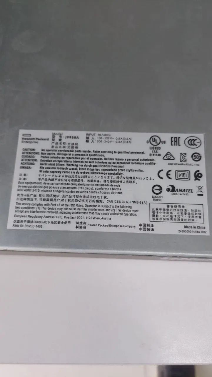 Switch Hewlett Packard Enterprise J9980A 24 Portas RJ-45 2 SFP - Foto 4