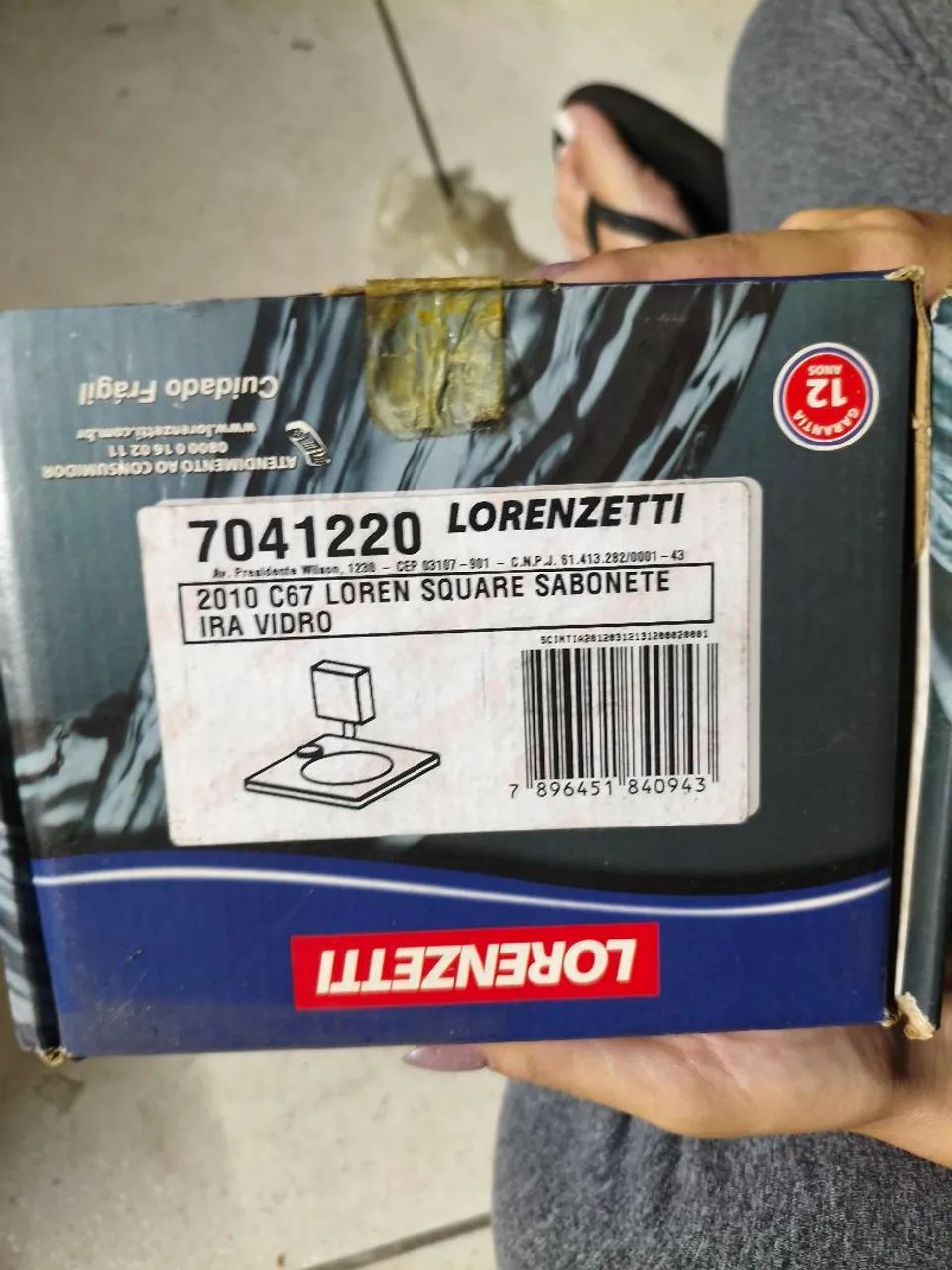 Saboneteira em Vidro Loren Square Lorenzetti 