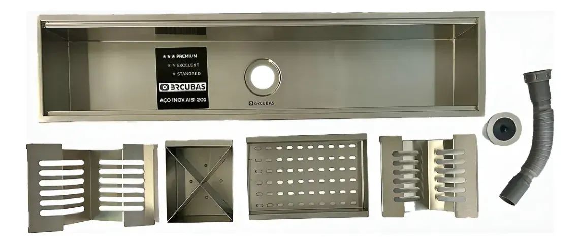 CALHA CANAL ORGANIZADOR ESCORREDOR UMIDA ACO INOX 201, MEDIDA 78x18X12CM, ESPESSURA 1.0MM - Foto 3