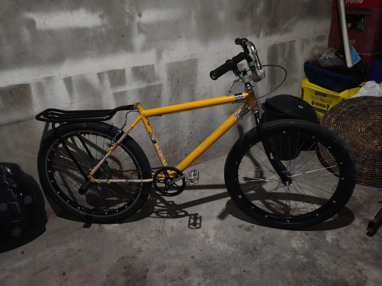 Bicicleta montadinha amarela 
