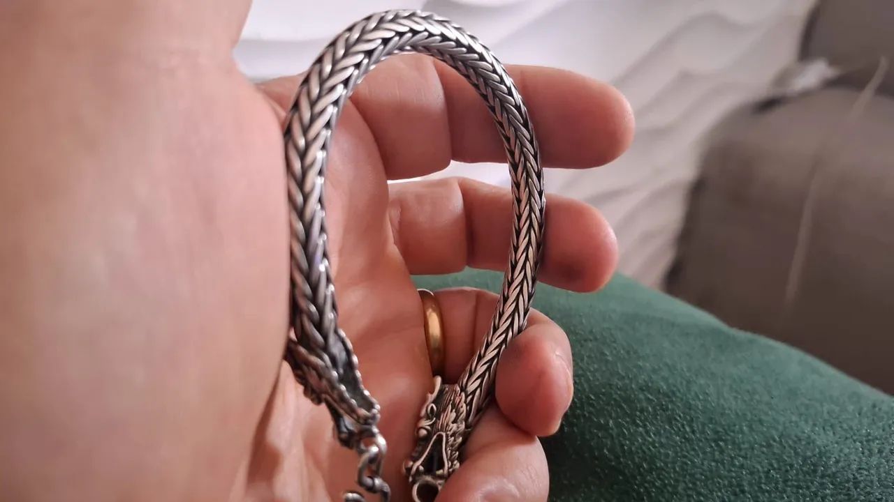 Pulseira de prata 8mm raridade  - Foto 4