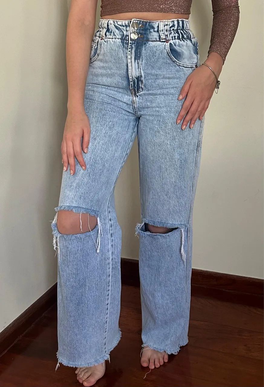 Calça jeans wide leg