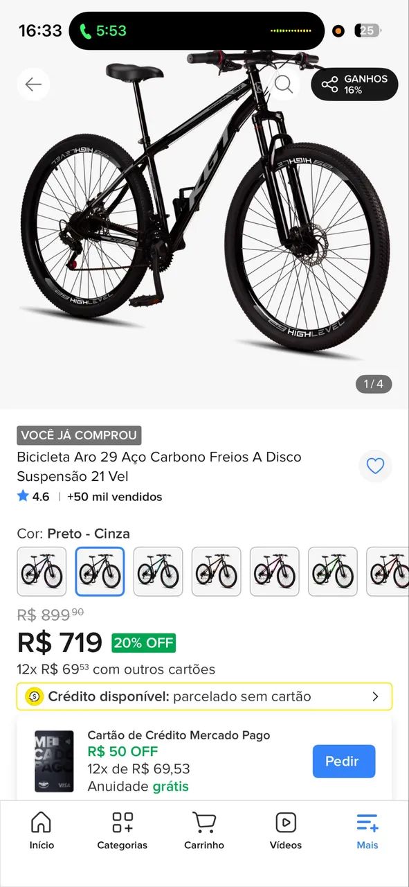 Bicicleta Aro 29 freio a disco - Foto 2