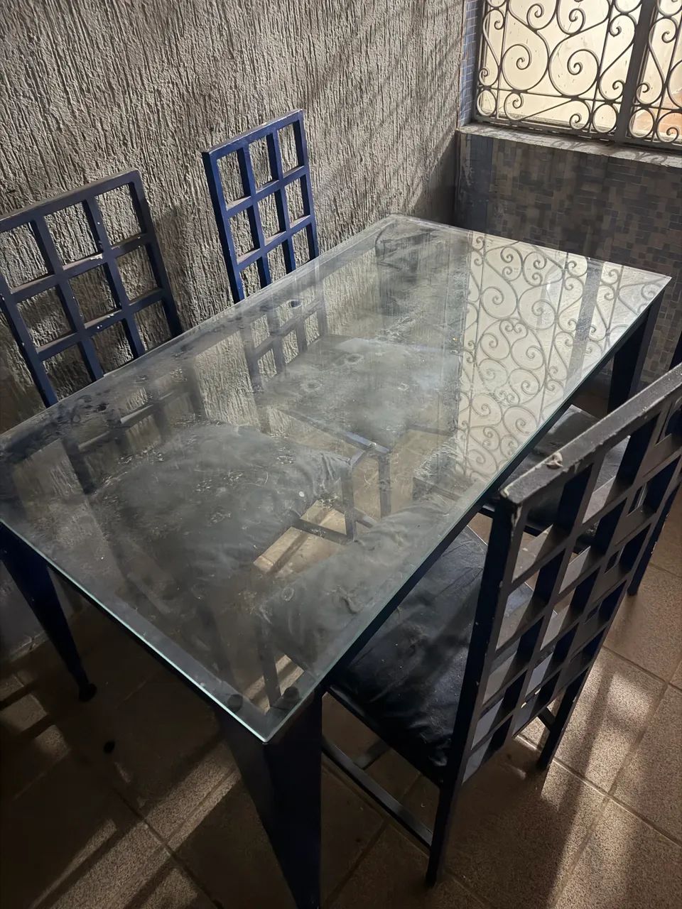 MESA DE VIDRO COM TAMPO DE VIDRO