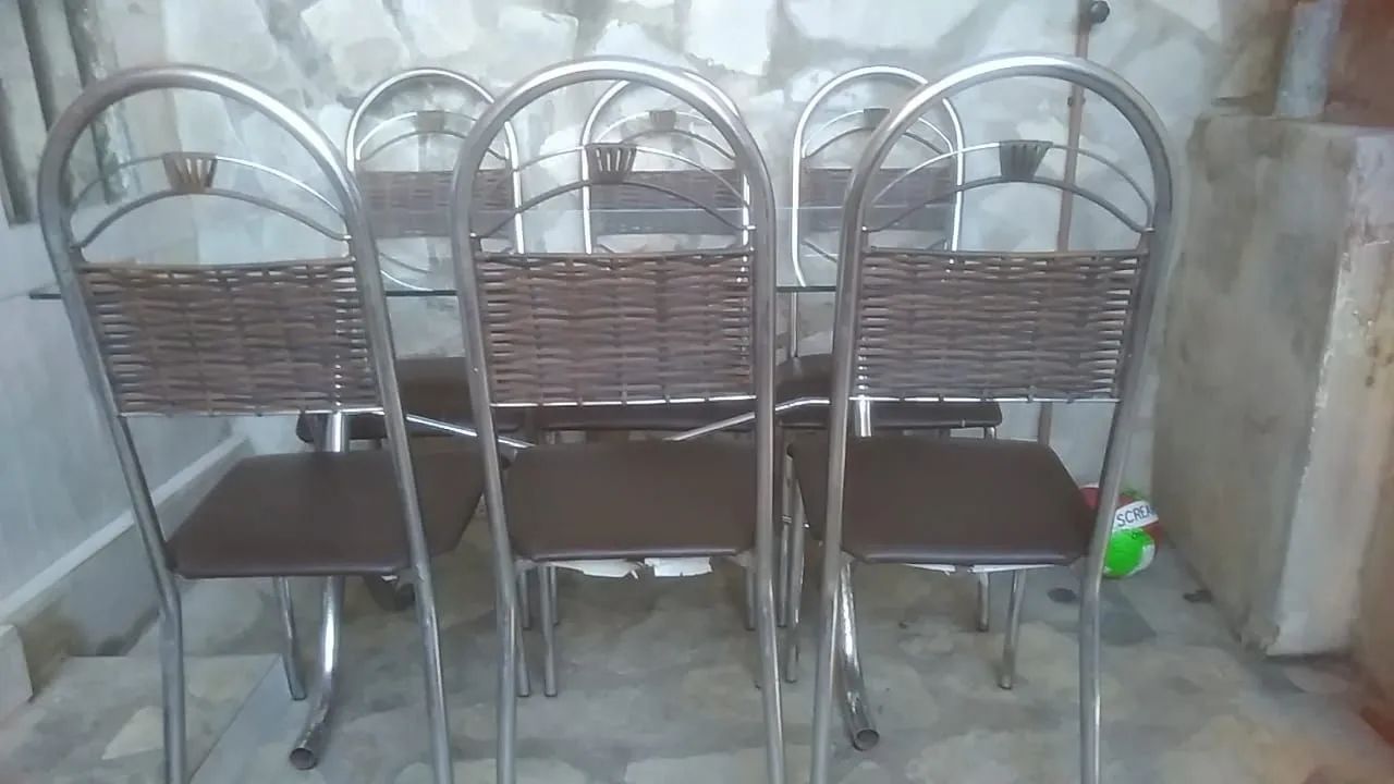 Mesa de vidro 6 lugares