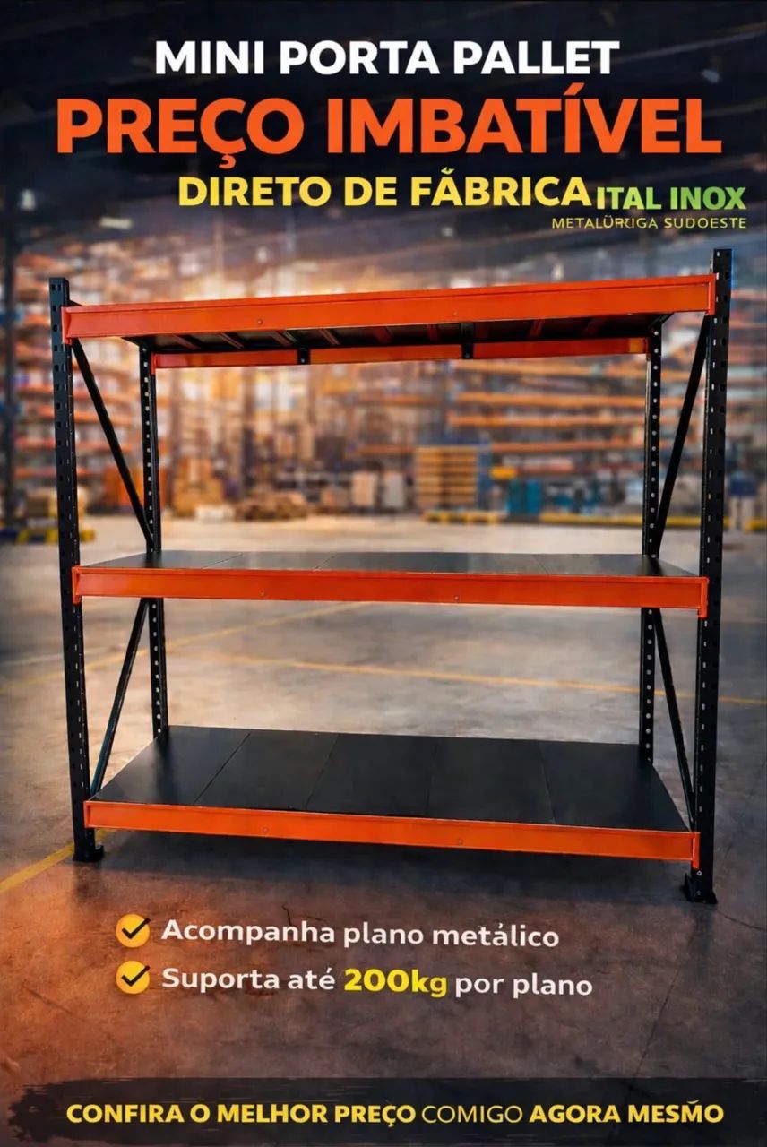 Organize seu estoque com inteligência, porta palllets Gondolas e pratileiras 