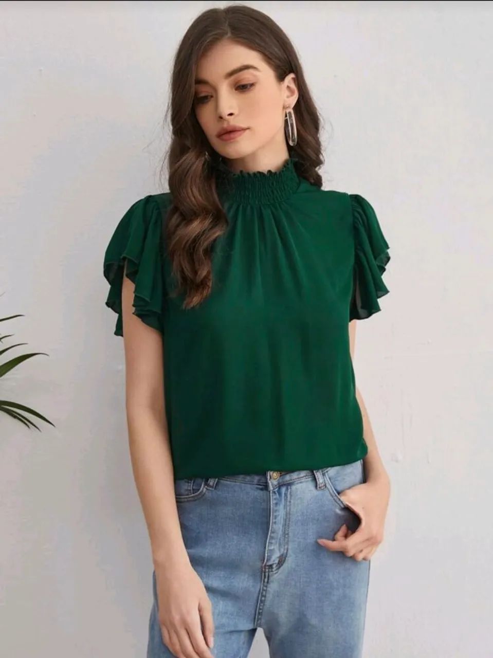 Blusa verde elegante 
