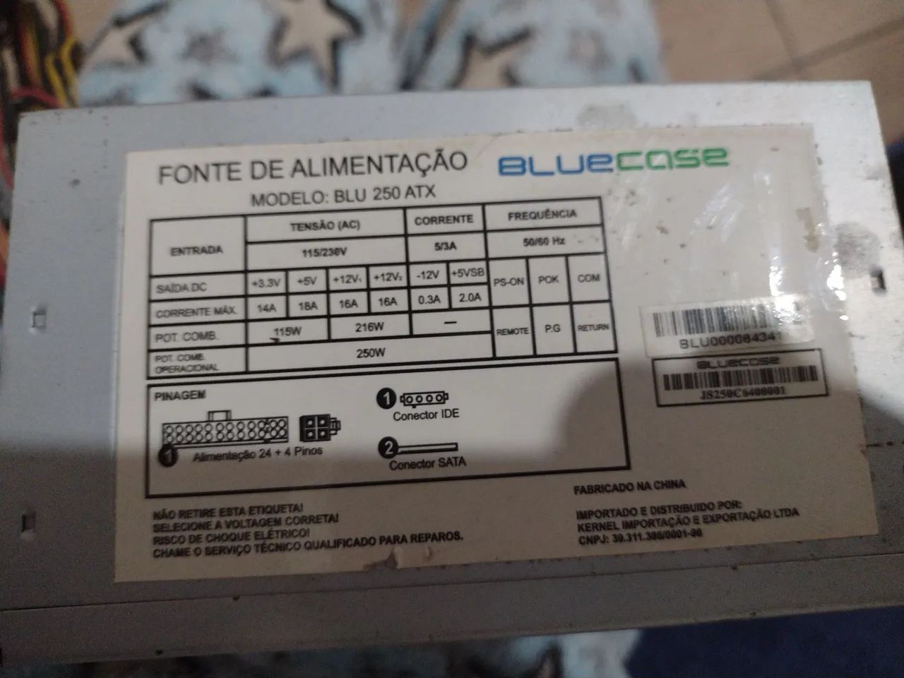 Fonte BLU 250 ATX de 250W