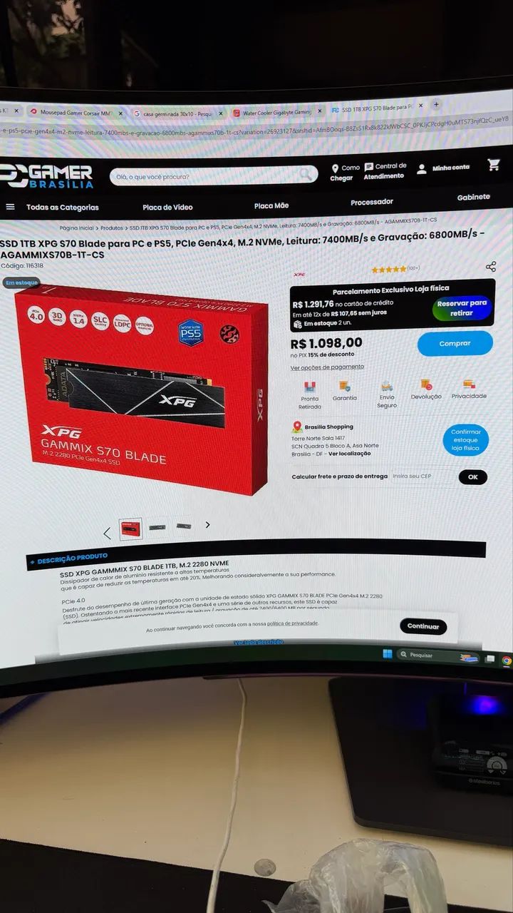 SSD NVME XPG 7400MB/s TOP DE LINHA - Foto 6