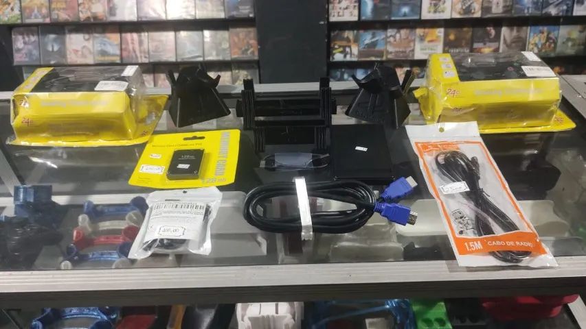 PS2 FUL BLACK L13 HD320 CHEIO DE JOGOS MEMORY CARD 128MB CHIP MATRIX 2 CONTROLES SEM FIO  - Foto 3