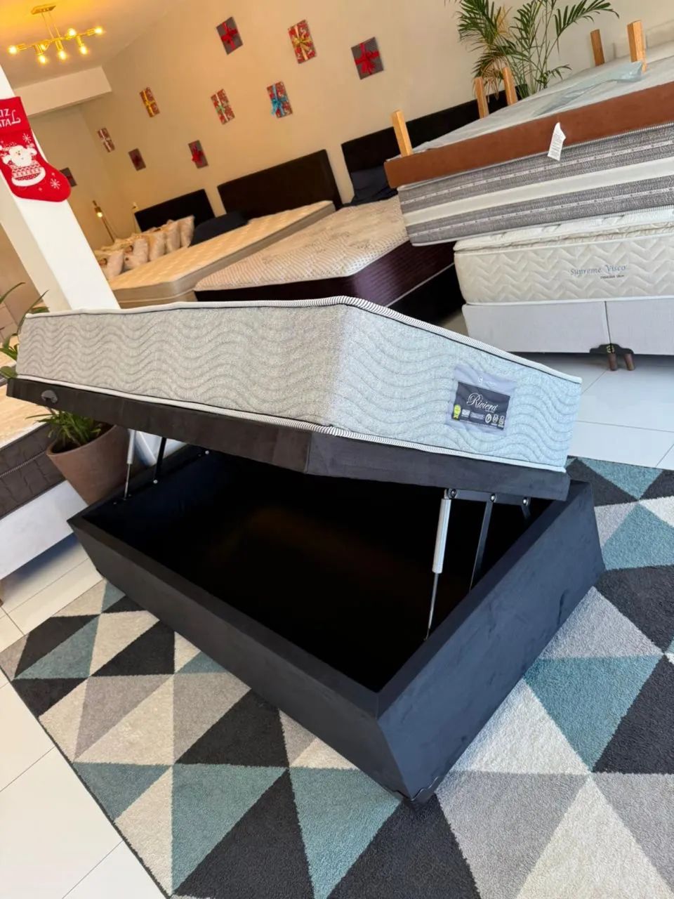 Cama baú SOLTEIRO COM COLCHÃO TOP - Entrego! 