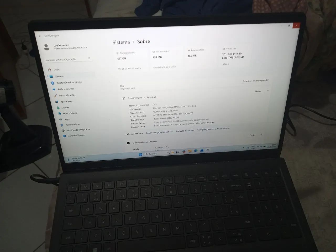 Notebook Dell Inspiron 15
