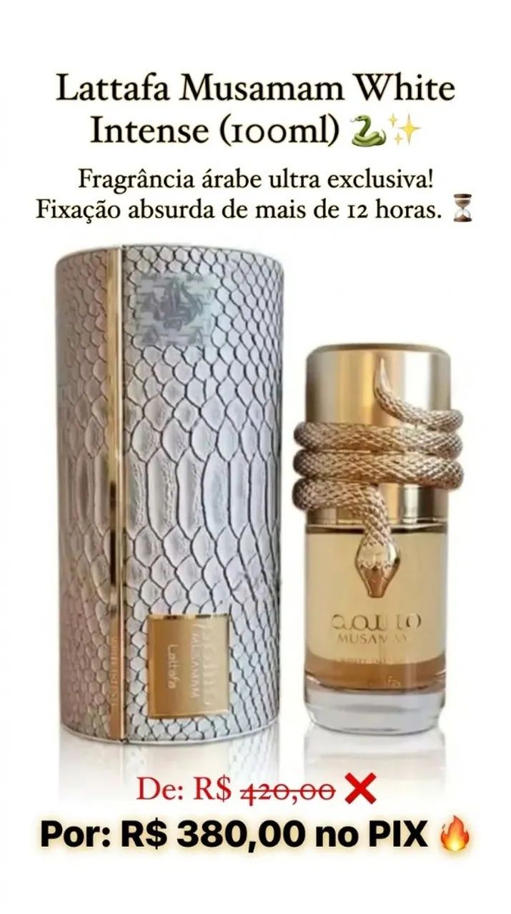Perfume Árabe Lattafa Musamam White Intense 100ml - Original Lacrado
