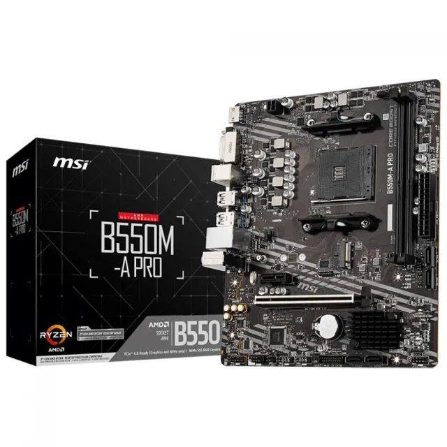 Placa Mãe AM4 B550 MSI B550M-A PRO DDR4 Micro-ATX