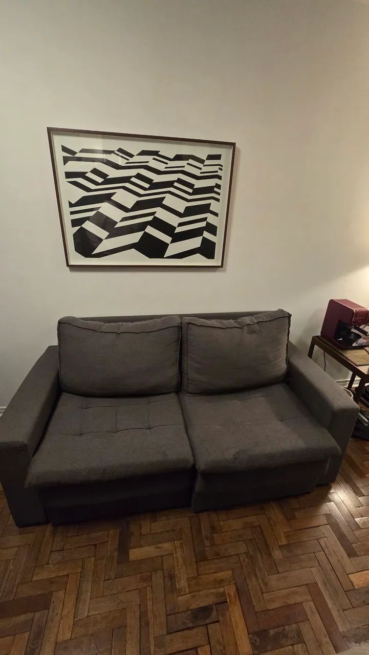 Sofá Retrátil Cinza - 180cm