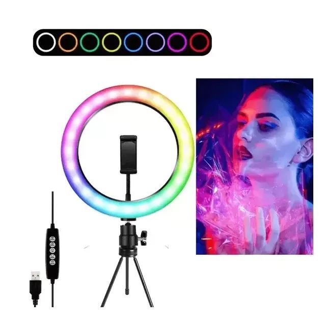 Ring light colorido 20 cm + trip é de mesa + suporte de celular  - Foto 4