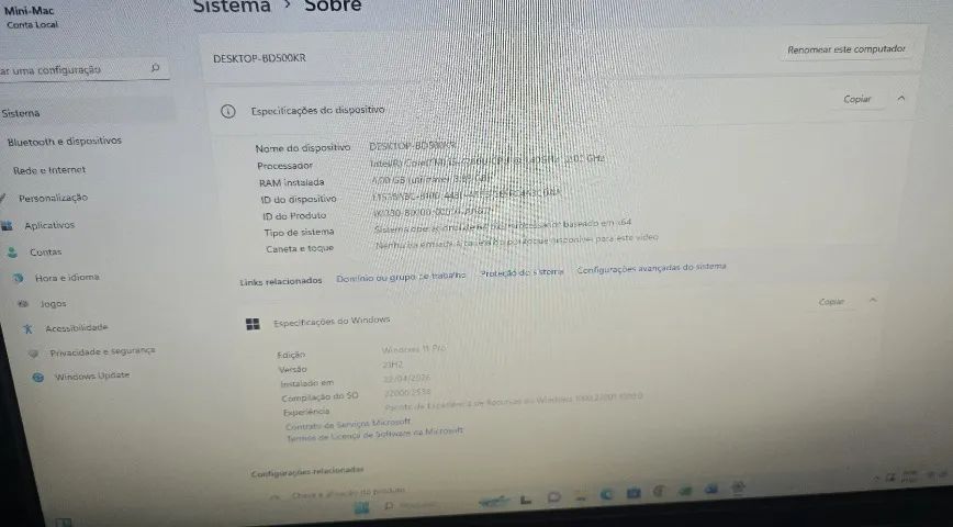 Mac Mini Late 2014 Core I5 500GB SSD 4GB de Ram Windows 11