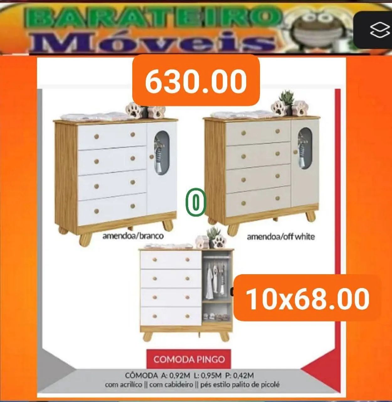Comoda infantil mdf pingo 