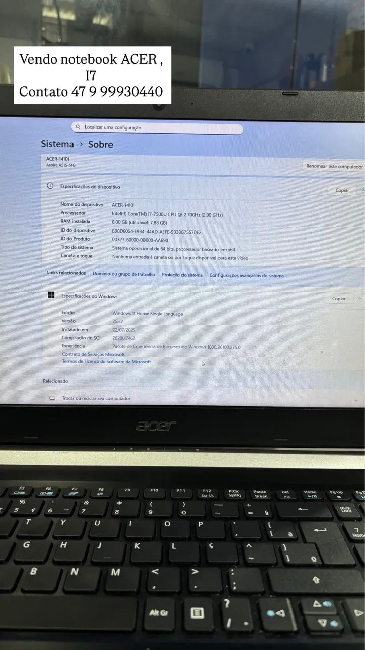 Notebook ACER I7 - Foto 3