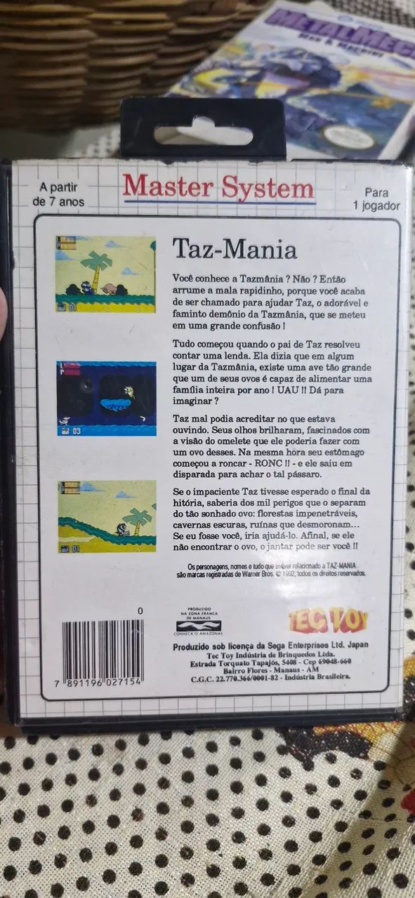 Jogo Master System Taz Mania caixa manual  - Foto 2