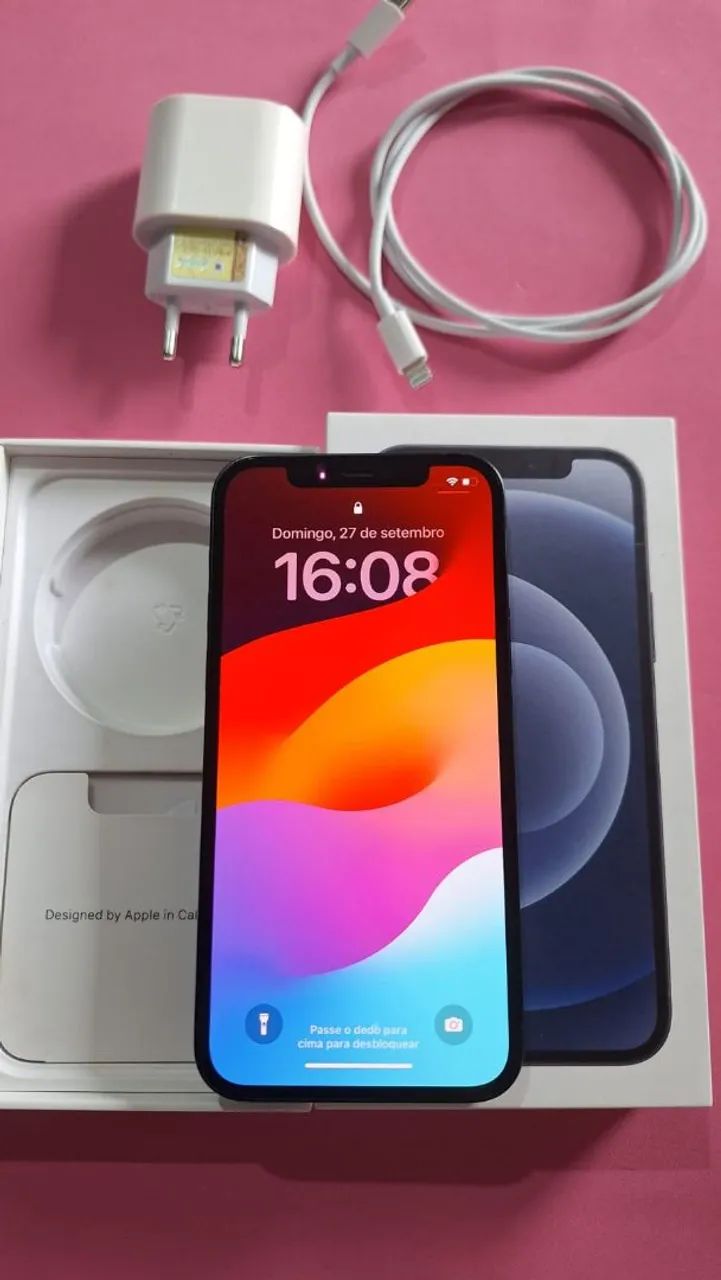 Iphone 12 64GB preto com caixa, original 