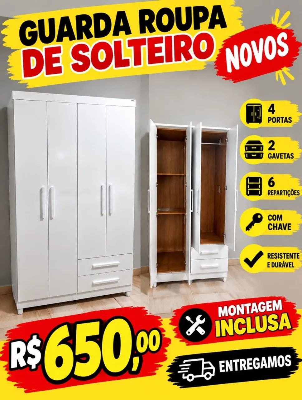 GUARDA ROUPA SOLTEIROS