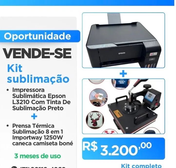 Prensa e impressora para estampa - kit completo 
