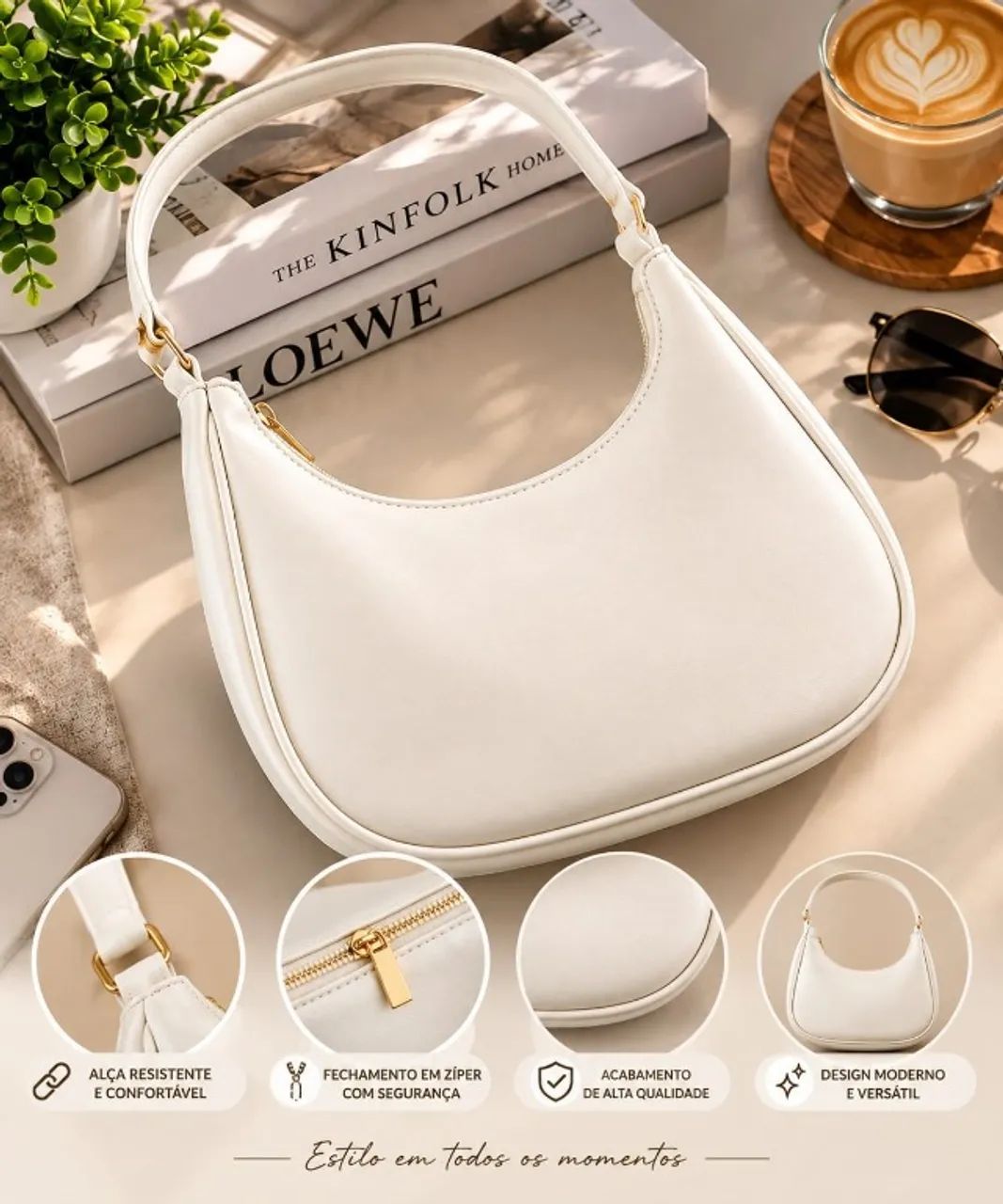 Bolsa Branca Feminina Nova