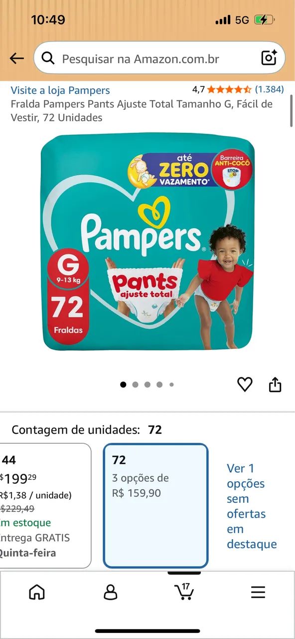 Fralda Pampers Ajuste Total G