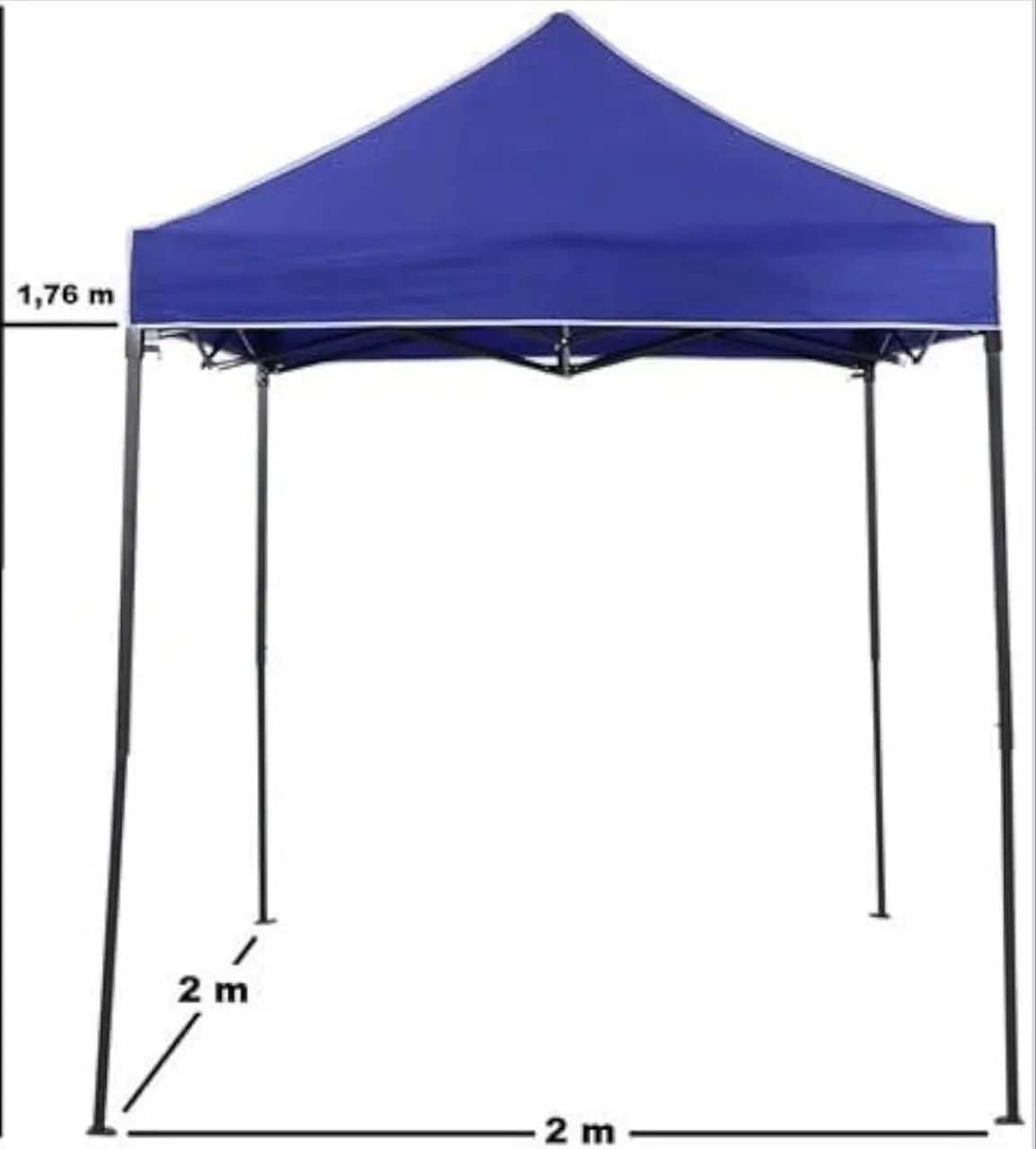 Tenda dobrável 2x2m com 3 lados cobertos(AZUL) - Foto 3