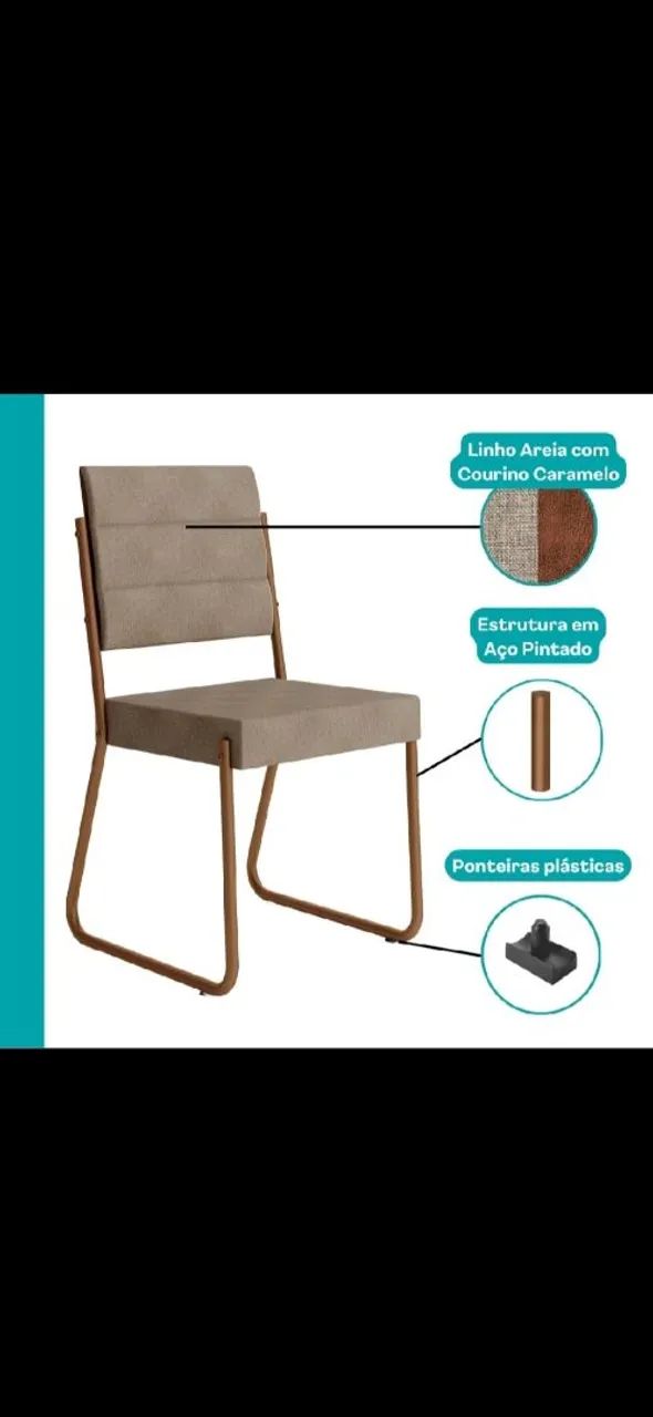 Conjunto mesa de jantar 4 cadeiras Carraro - Foto 3
