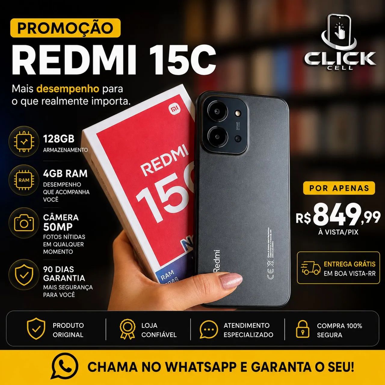 Promoção Redmi 15C 128GB - Novo!