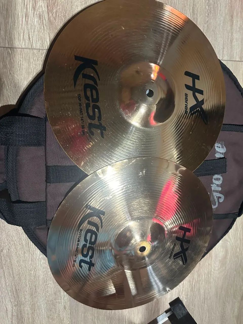 Prato Chimbal Krest HX seminovo 14 polegadas bronze B8 hihat