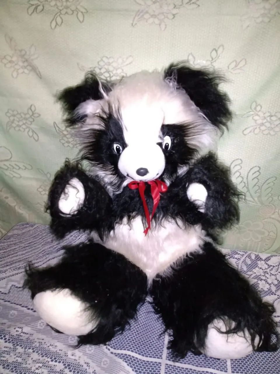 Pelúcia grande Preto e branco Antigo - Foto 2