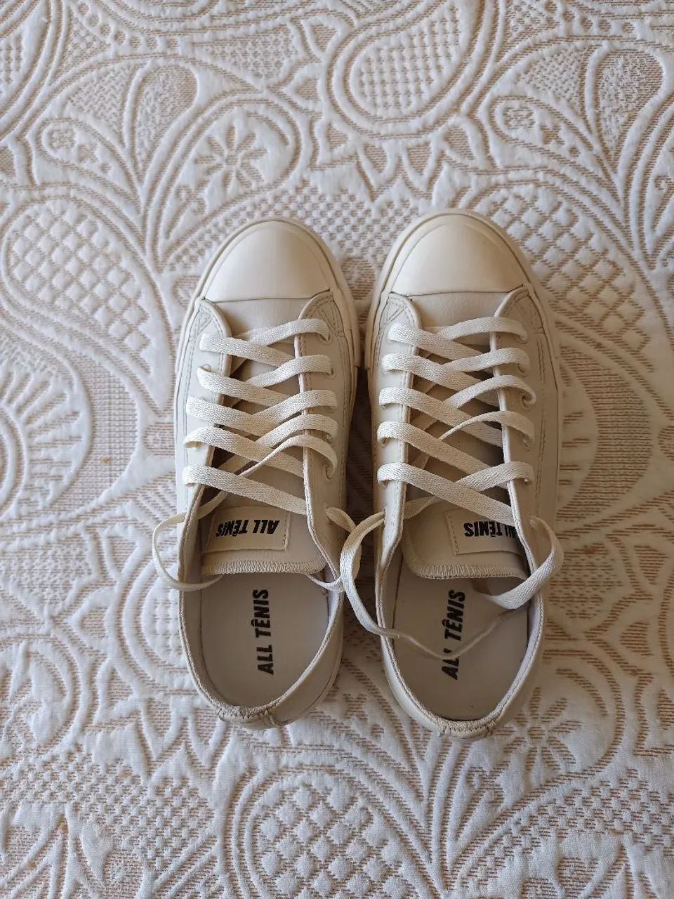 Tênis feminino casual off-whit  - Foto 5